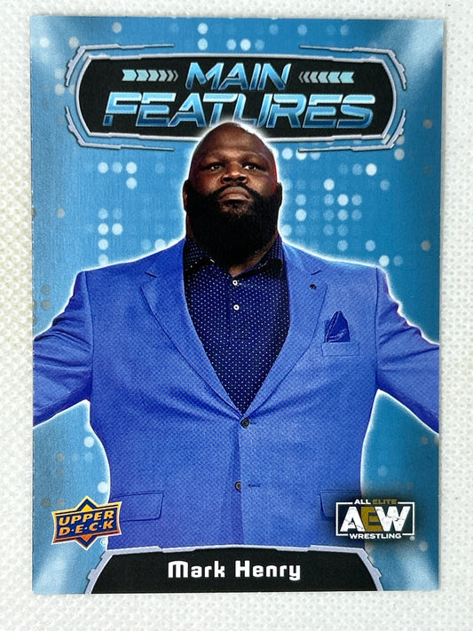 2022 Upper Deck AEW Wrestling Main Features Blue Parallel Mark Henry #MF-32