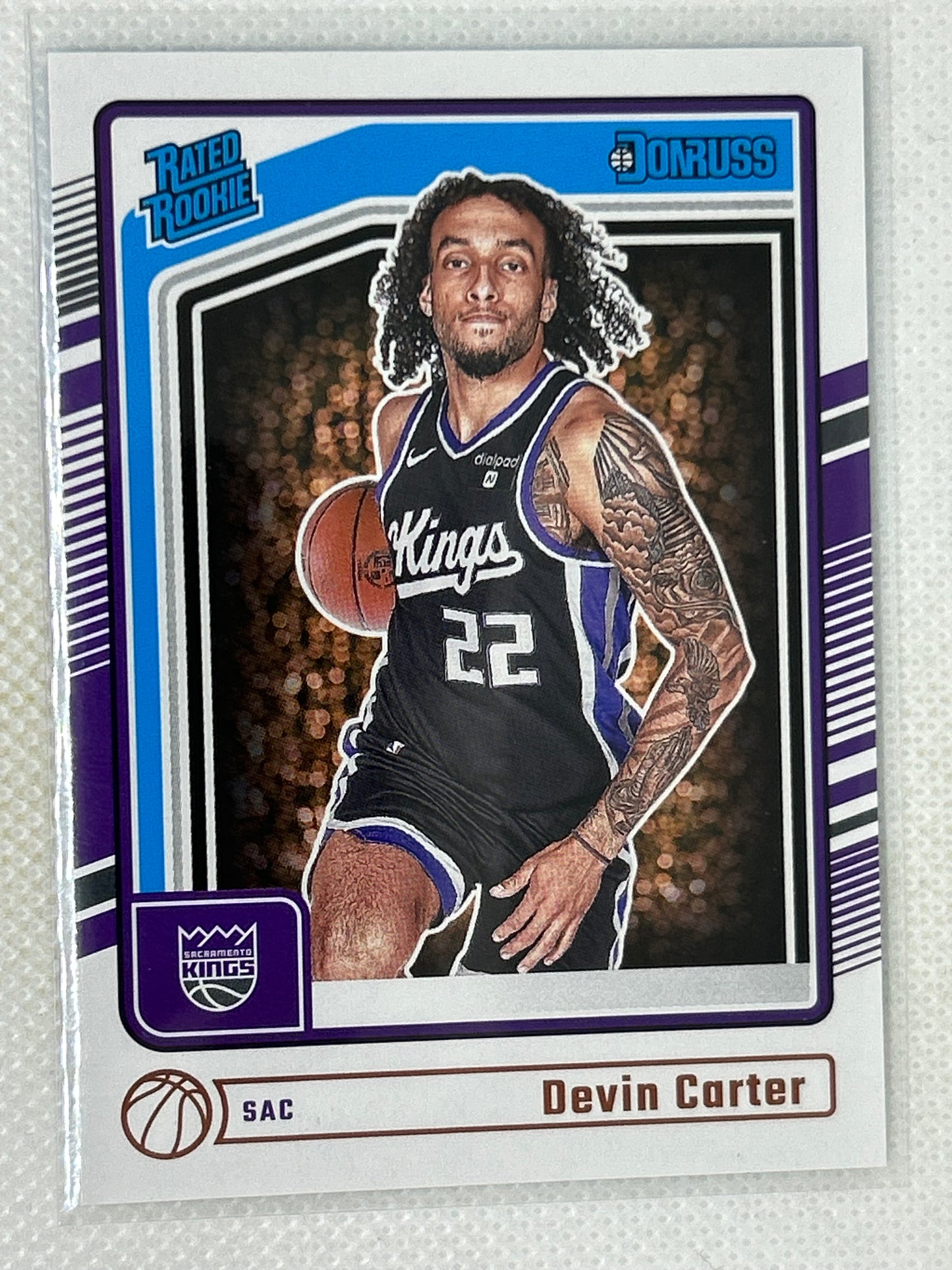 2024-25 Panini Donruss Rated Rookie Devin Carter #210 Sacramento Kings