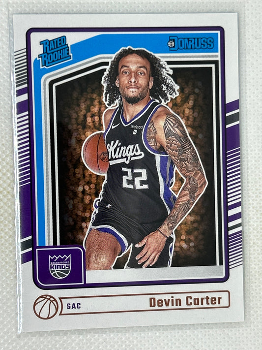 2024-25 Panini Donruss Rated Rookie Devin Carter #210 Sacramento Kings