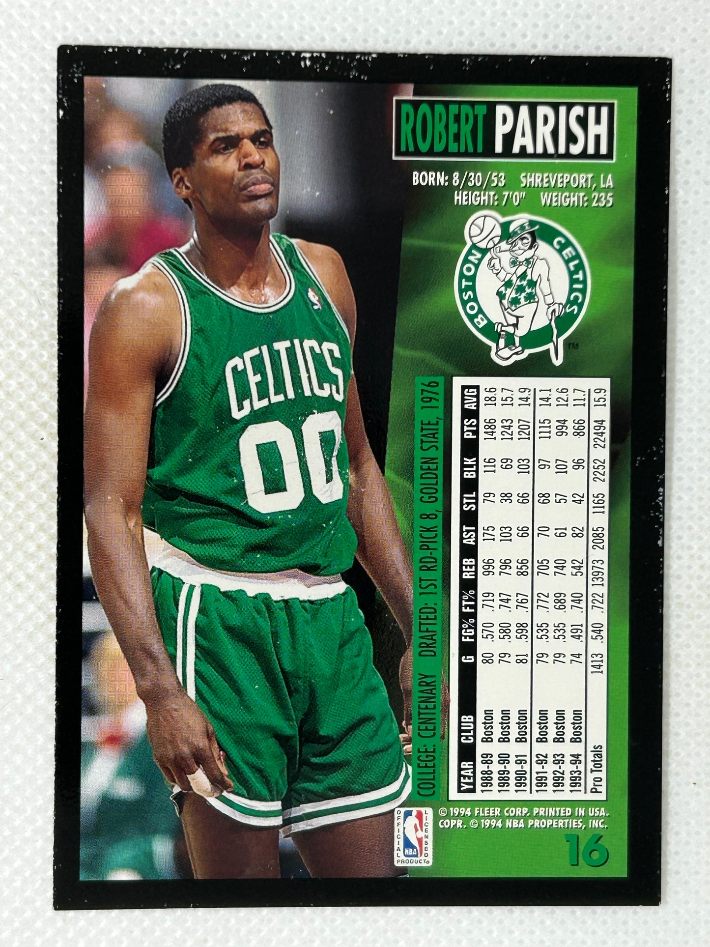 1994-95 Fleer #16 Robert Parish Boston Celtics Signed Card