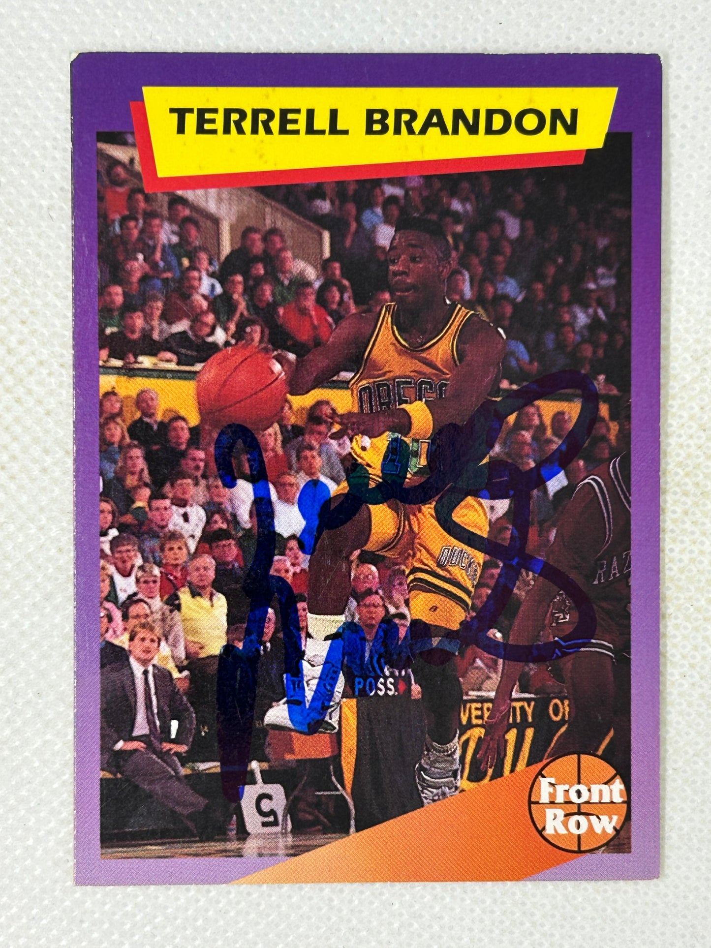 1992 Front Row Terrell Brandon Rookie Dream Picks #99 Oregon Ducks Signed Card