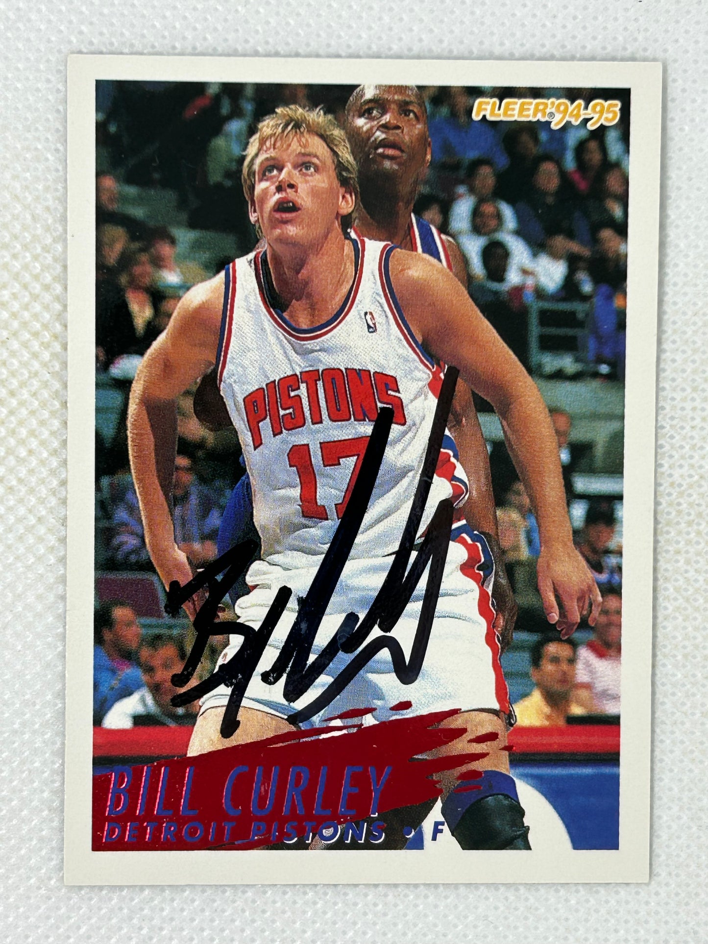 1994-95 Fleer Bill Curley #278 Rookie Card Detroit Pistons Signed Card