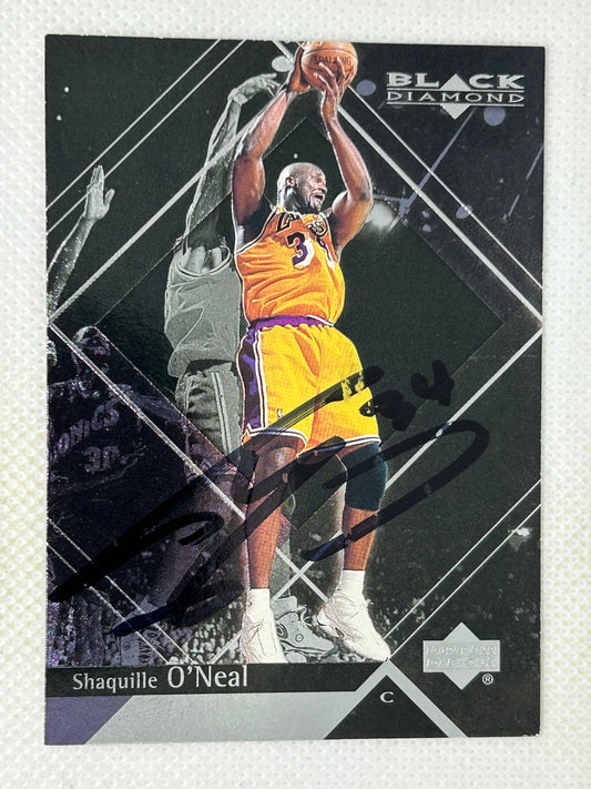 1999-00 Upper Deck Black Diamond #37 Shaquille O'Neal Los Angeles Lakers Signed Card