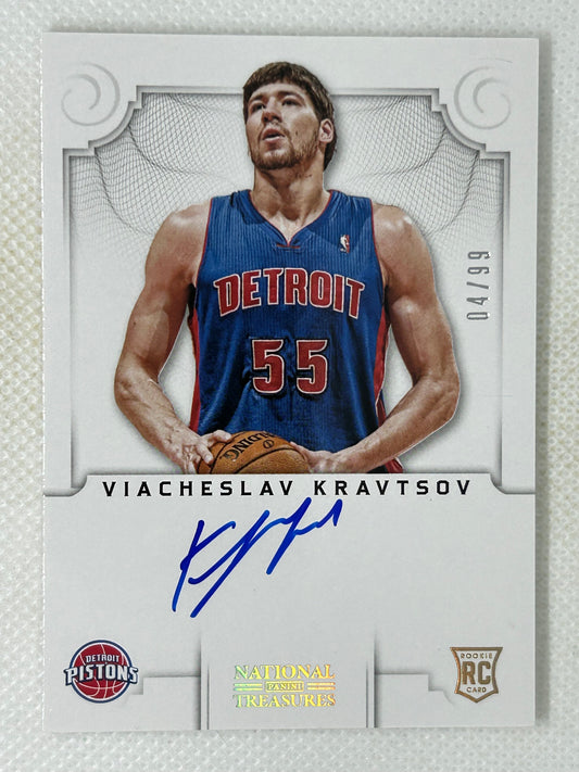 2012-13 Panini National Treasures Rookie Autograph #142 Viacheslav Kravtsov /99 Detroit Pistons