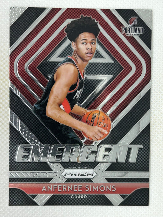 2018-19 Panini Prizm Emergent #24 Rookie Card Anfernee Simons Portland Trailblazers