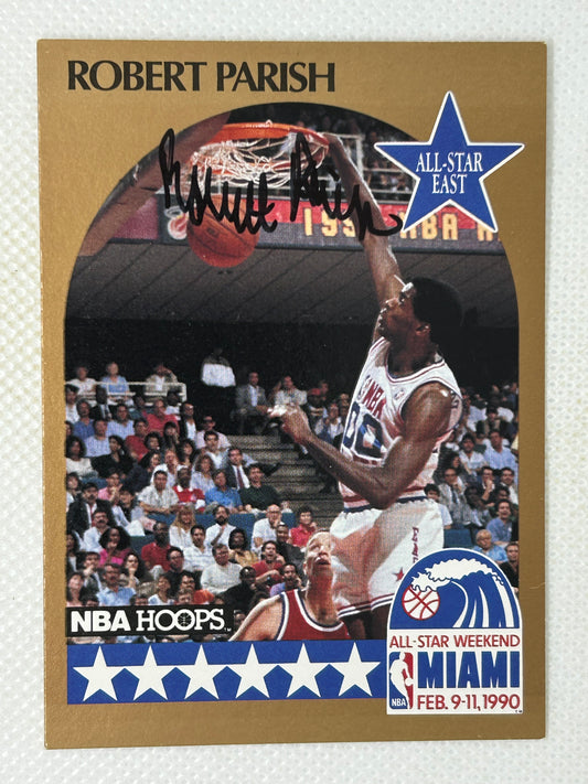 1990-91 NBA Hoops All Star East Robert Parish #8 Boston Celtics Signed Card