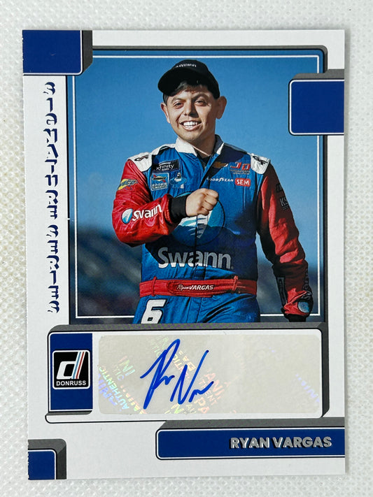 2023 Panini Donruss Signature Series Autograph #SS-RV Ryan Vargas JD Motorsports
