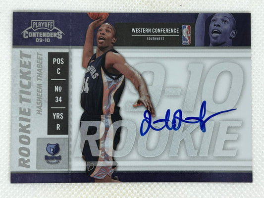 2009-10 Panini Playoff Contenders Rookie Ticket Autograph Hasheem Thabeet #102