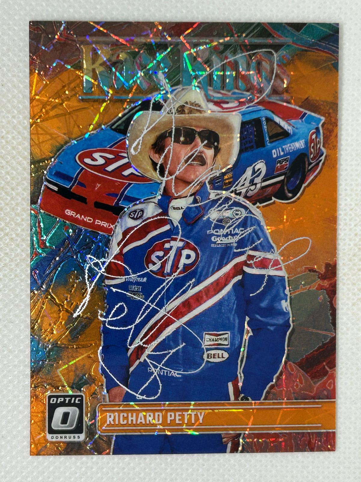 2024 Panini Optic Orange Velocity Race Kings #191 Richard Petty Signed Card