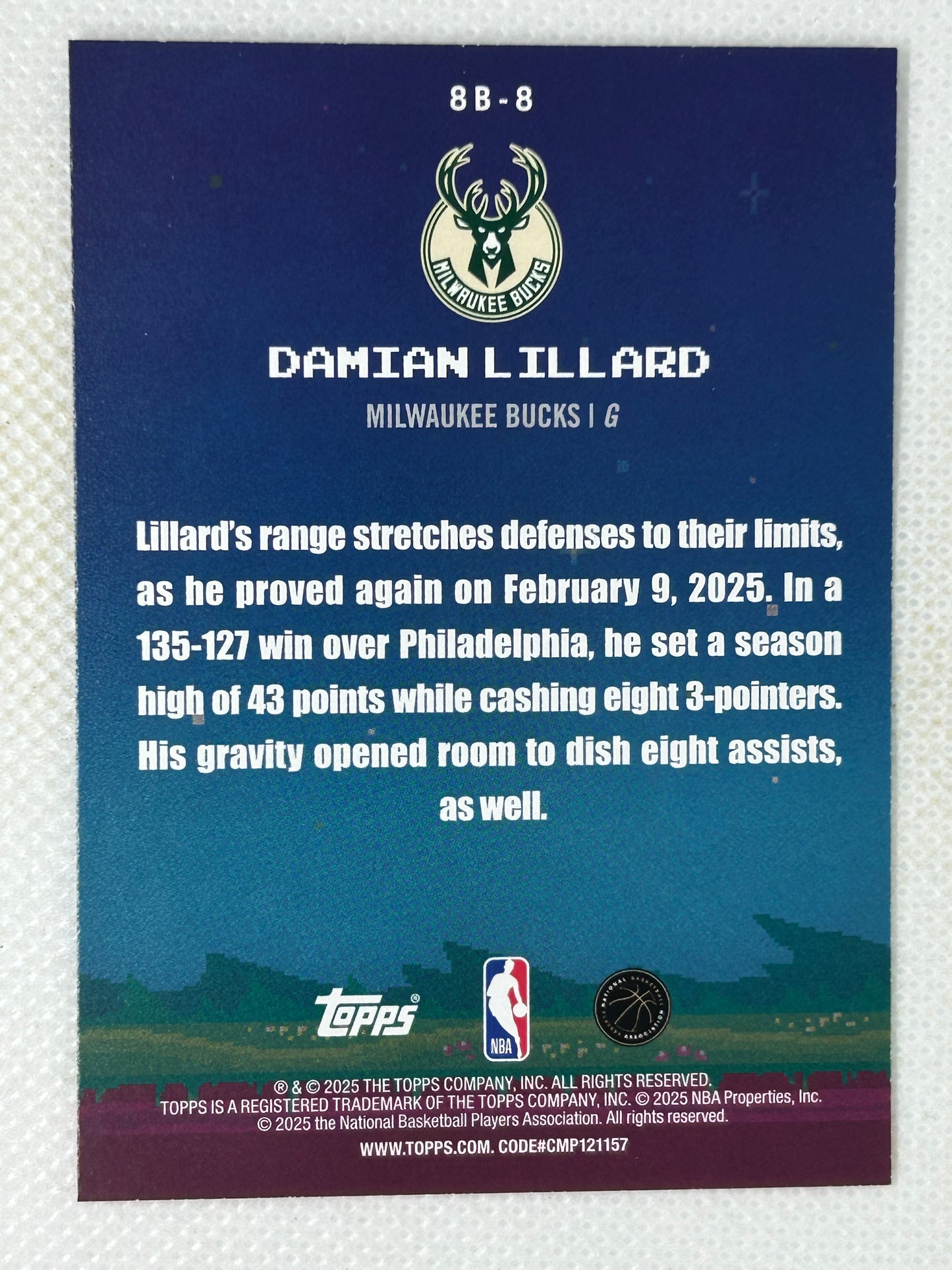 2025-26 Topps 8-Bit Ballers #8B-8 Damian Lillard Milwaukee Bucks