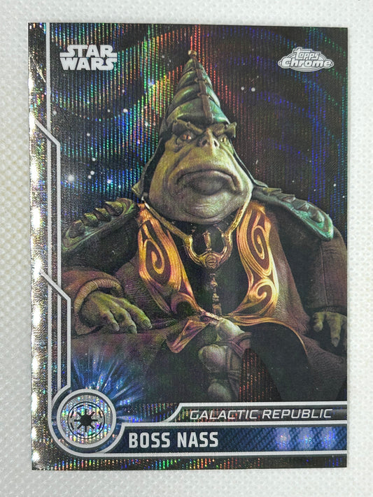 2023 Topps Chrome Star Wars Black Wave Refractor Brian Blessed as Boss Nass #64