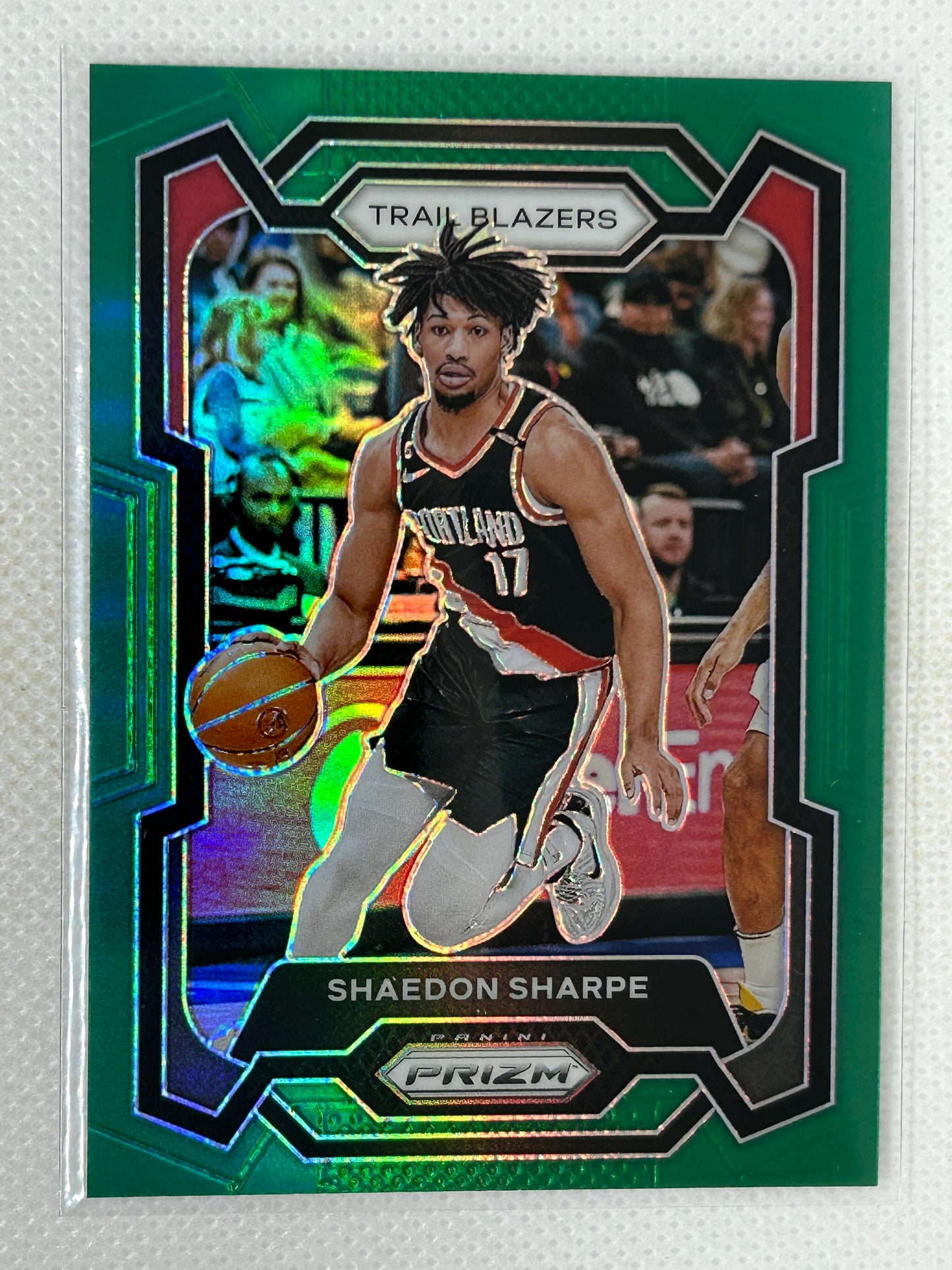 2023-24 Panini Prizm Green Shaeden Sharpe #104 Portland Trailblazers