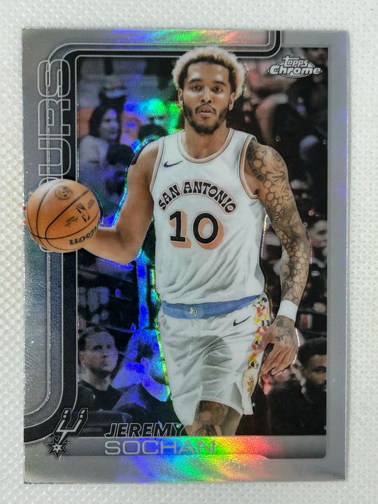 2025-26 Topps Chrome Basketball Jeremy Sochan Refractor #239 San Antonio Spurs