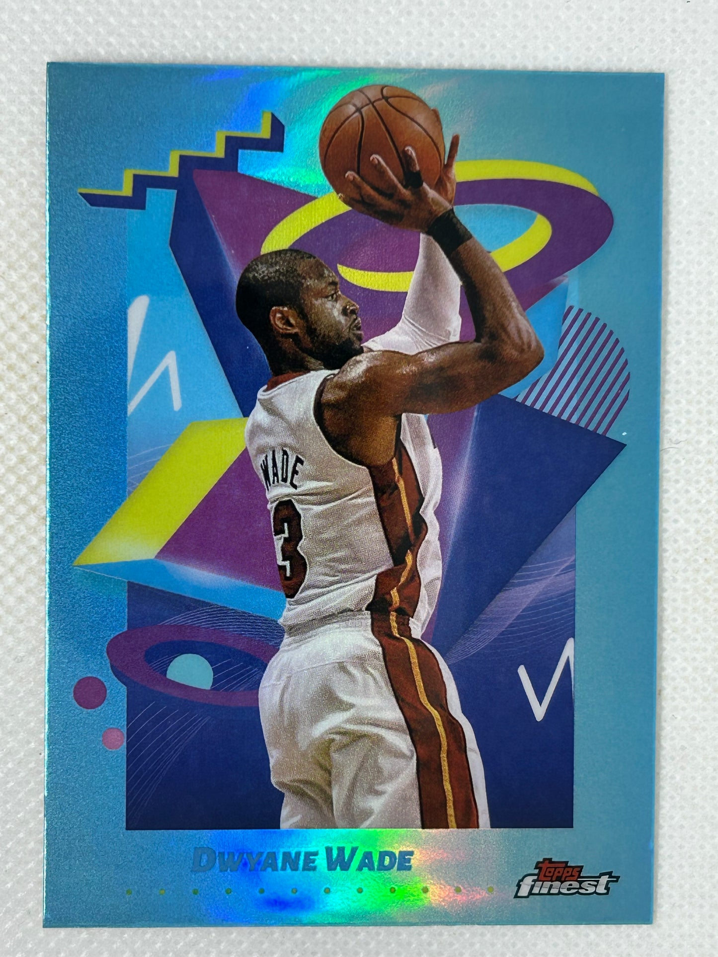 2024-25 Topps Finest Uncommon Light Blue Refractor Dwyane Wade #135 Miami Heat