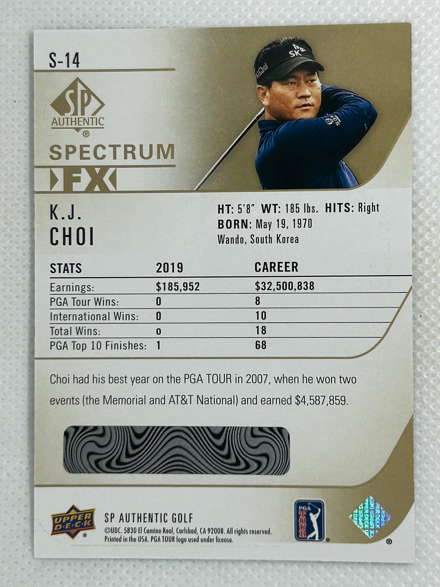 2021 SP Authentic Spectrum FX Achievement KJ Choi #S-14 Signed Card