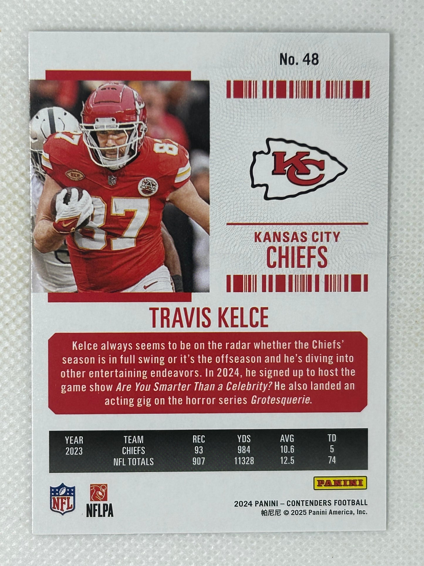 2024 Panini Contenders Season Ticket Hobby Mojo Travis Kelce #48 Kansas City Chiefs