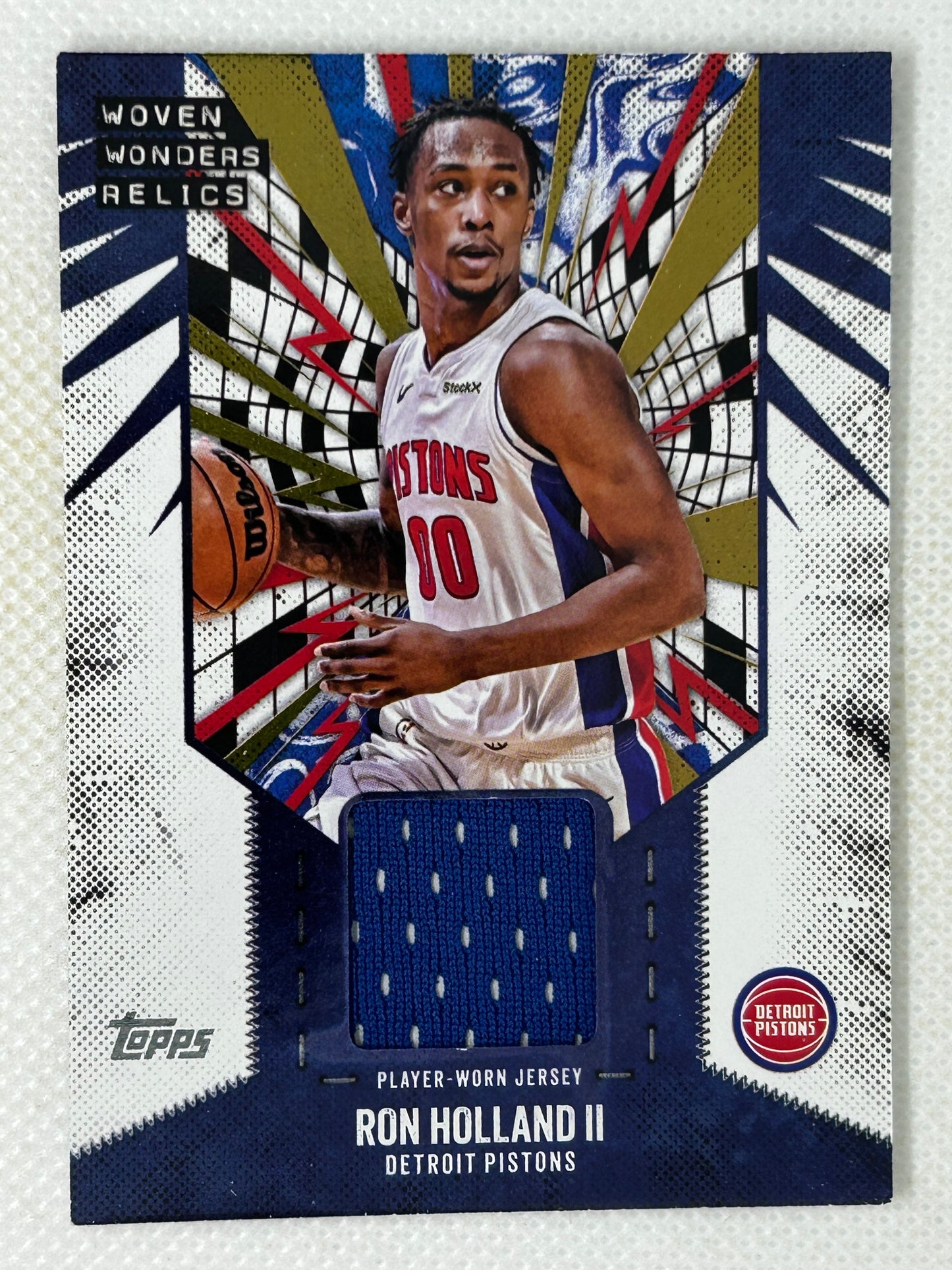 2025-26 Topps Woven Wonders Relics Ron Holland II #WW-RH Detroit Pistons