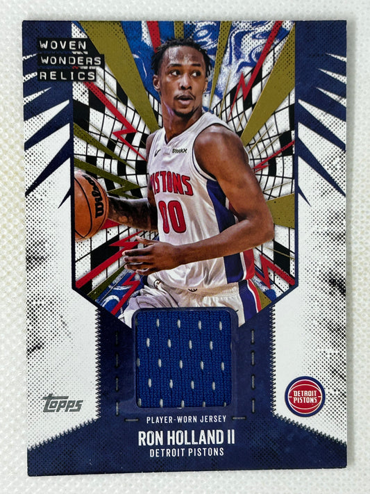 2025-26 Topps Woven Wonders Relics Ron Holland II #WW-RH Detroit Pistons