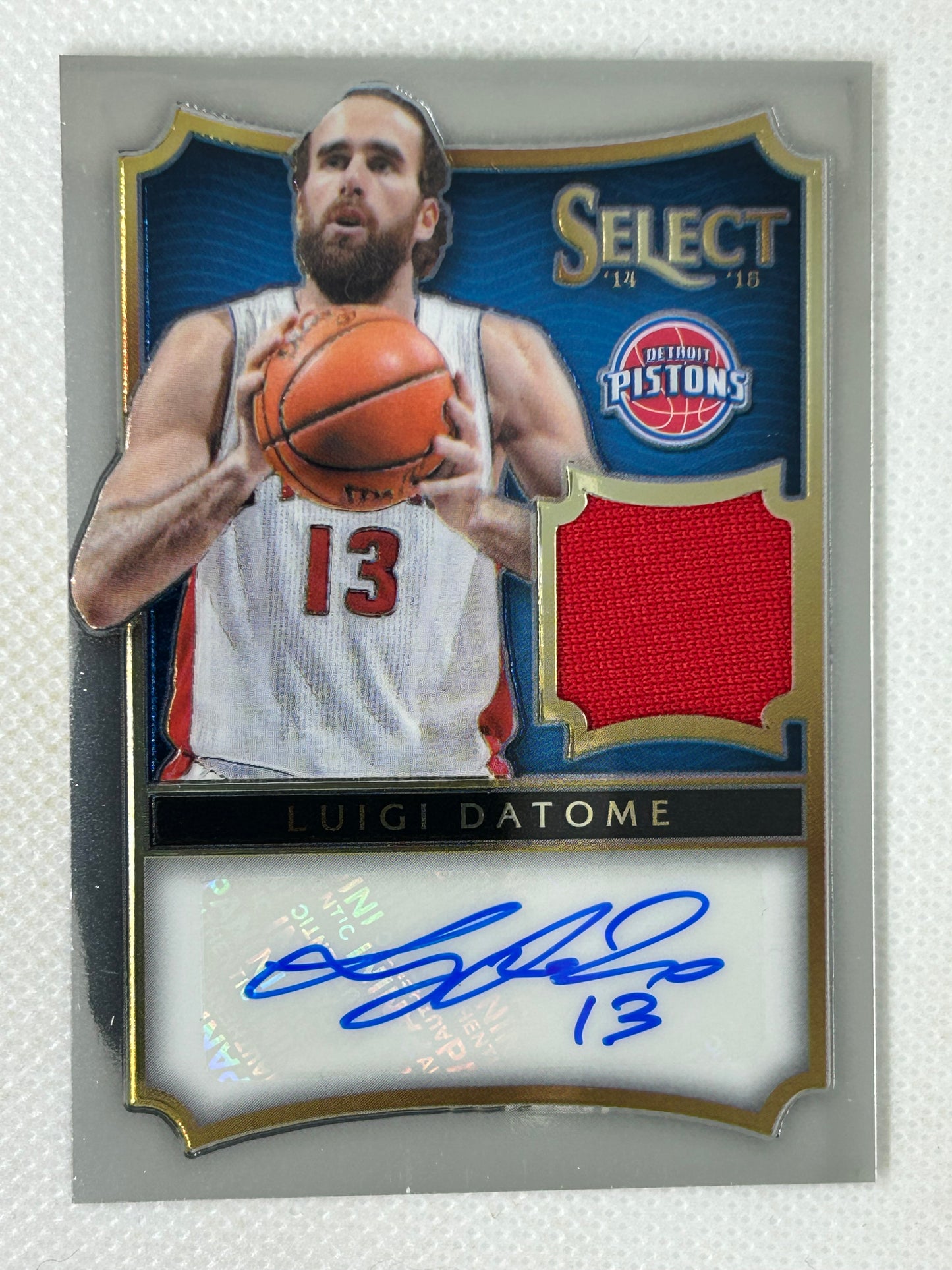 2014-15 Panini Select Red Jersey Autograph /199 Luigi Datome #17 Detroit Pistons