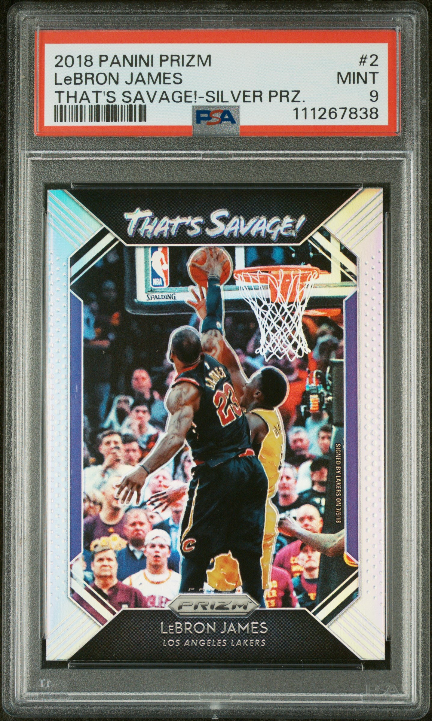 2018-19 Panini Prizm That's Savage! Silver Prizm LeBron 2018-19 Panini Prizm That's Savage! Silver Prizm LeBron