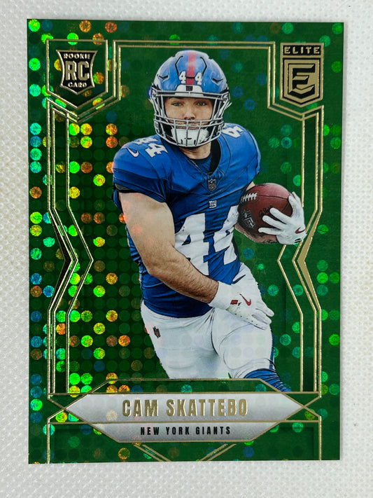 2025 Panini Donruss Elite Green Disco Rookie Cam Skattebo New York Giants #153