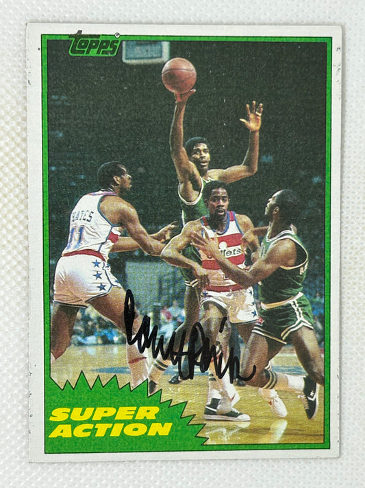 1981 Topps Robert Parish Super Action East #108 HOF Boston Celtics Signed Card