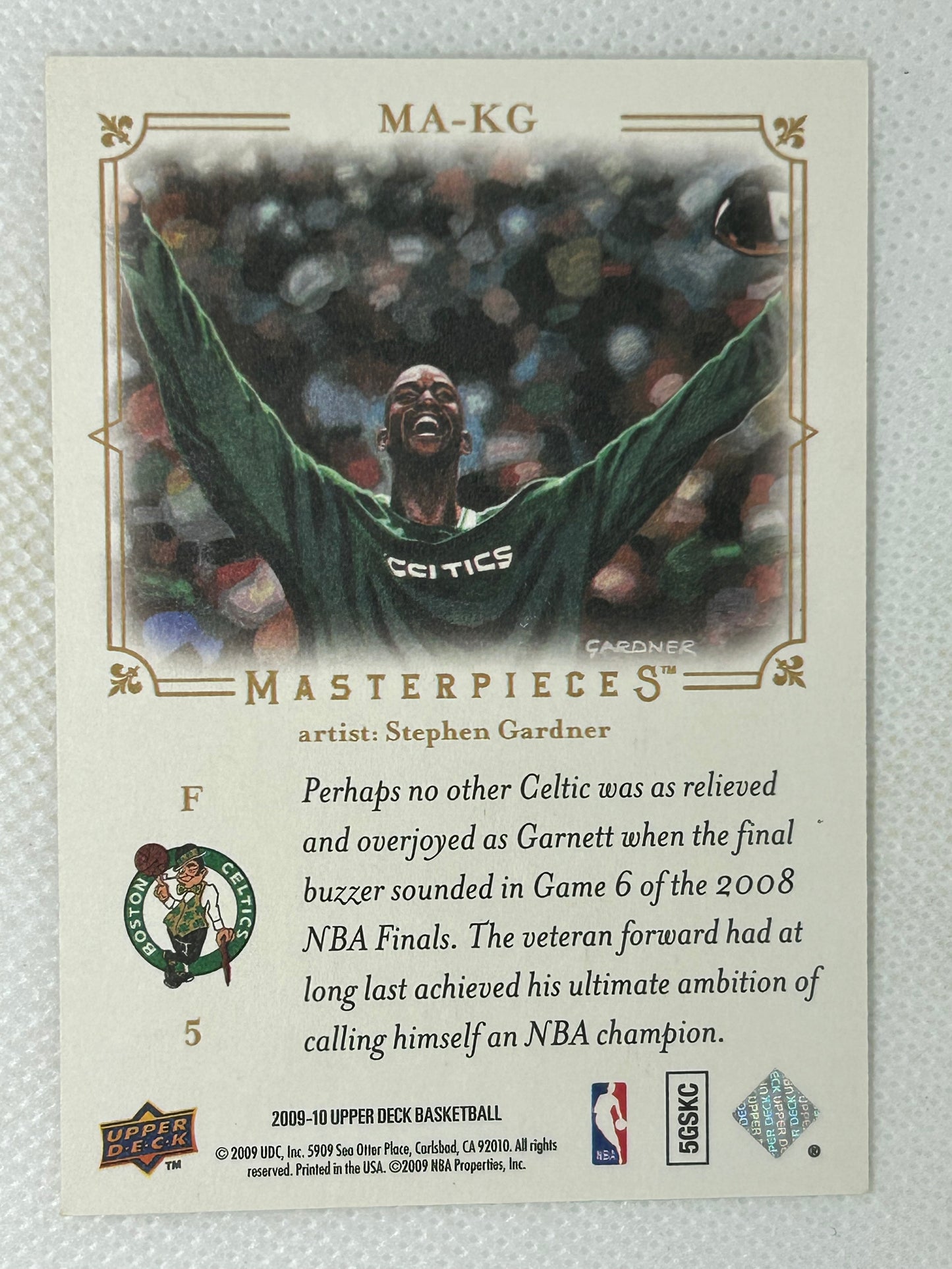 2009-10 Upper Deck Masterpieces Kevin Garnett #MA-KG Boston Celtics