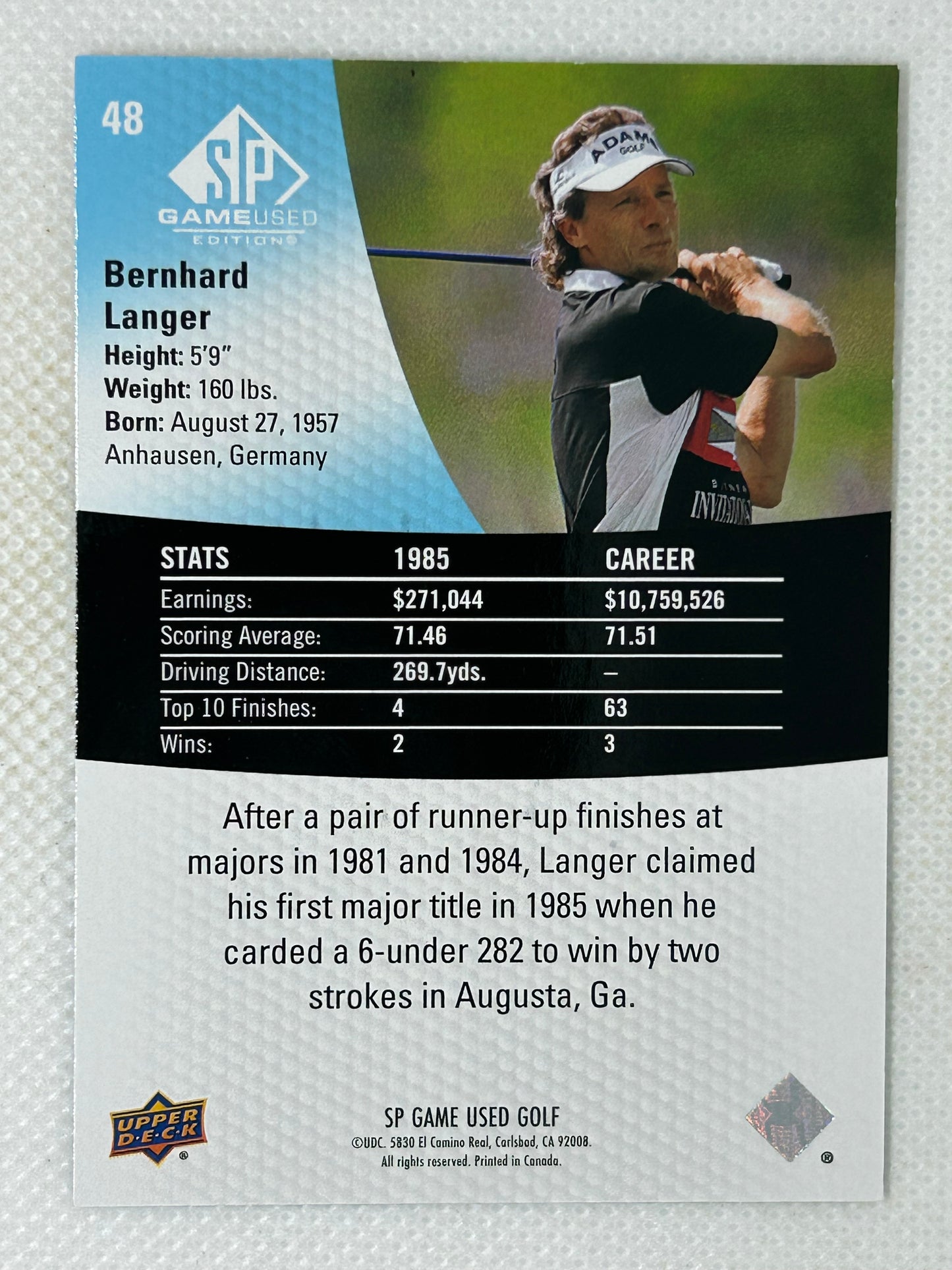 2024 SP Game Used Bernhard Langer #48 Signed Card