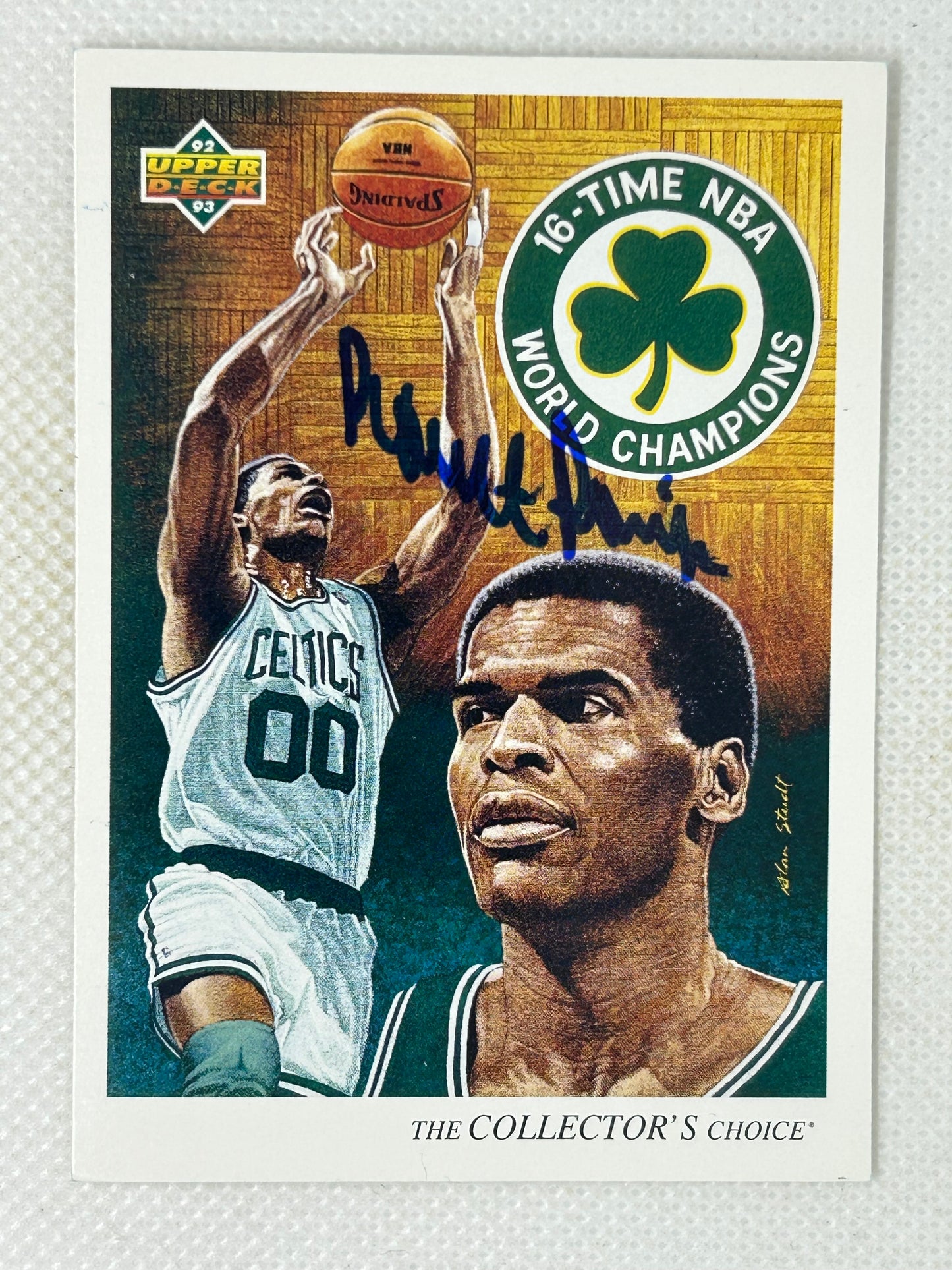 1991-92 Upper Deck Checklist Robert Parish #39 Boston Celtics Signed Card