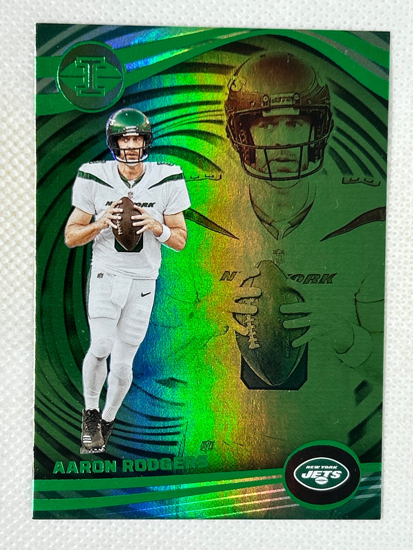 2023 Panini Illusions Emerald Green Aaron Rodgers #99 New York Jets