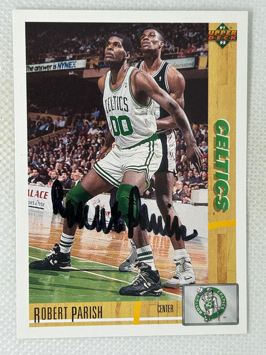 1991-92 Upper Deck Robert Parish #163 Boston Celtics Signed Card