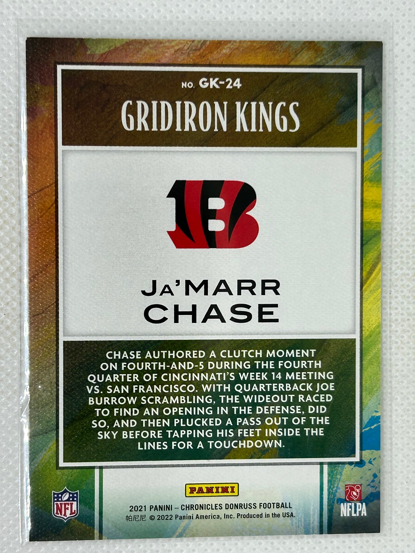 2021 Panini Chronicles Rookie Gridiron Kings GK-24 Ja'Marr Chase Cincinnati Bengals
