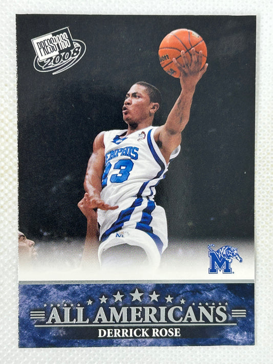 2008-09 Press Pass All Americans #45 Derrick Rose Rookie Card Memphis Tigers