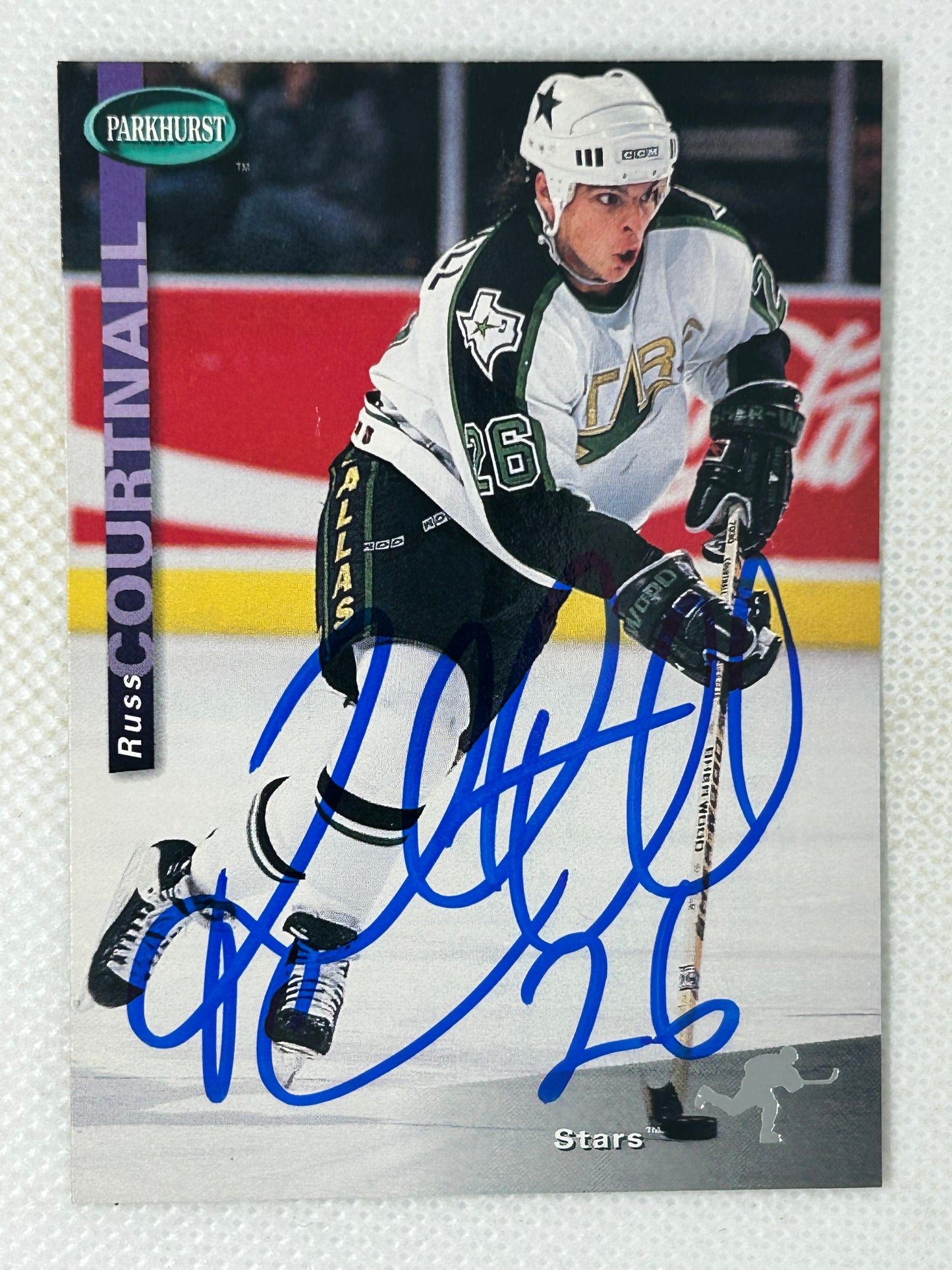 1994-95 Parkhurst #52 Russ Courtnall Dallas Stars Signed Card
