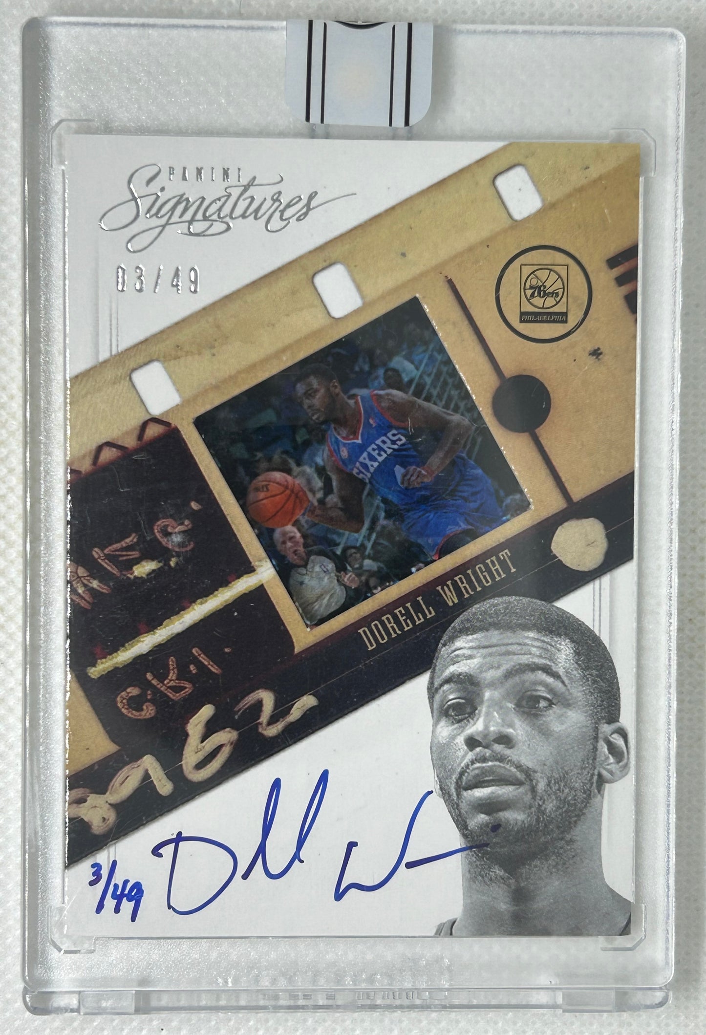 2012-13 Panini Signatures Film Autographs #31 Dorell Wright 2015-16 Panini Replay /49 Philadelphia 76ers