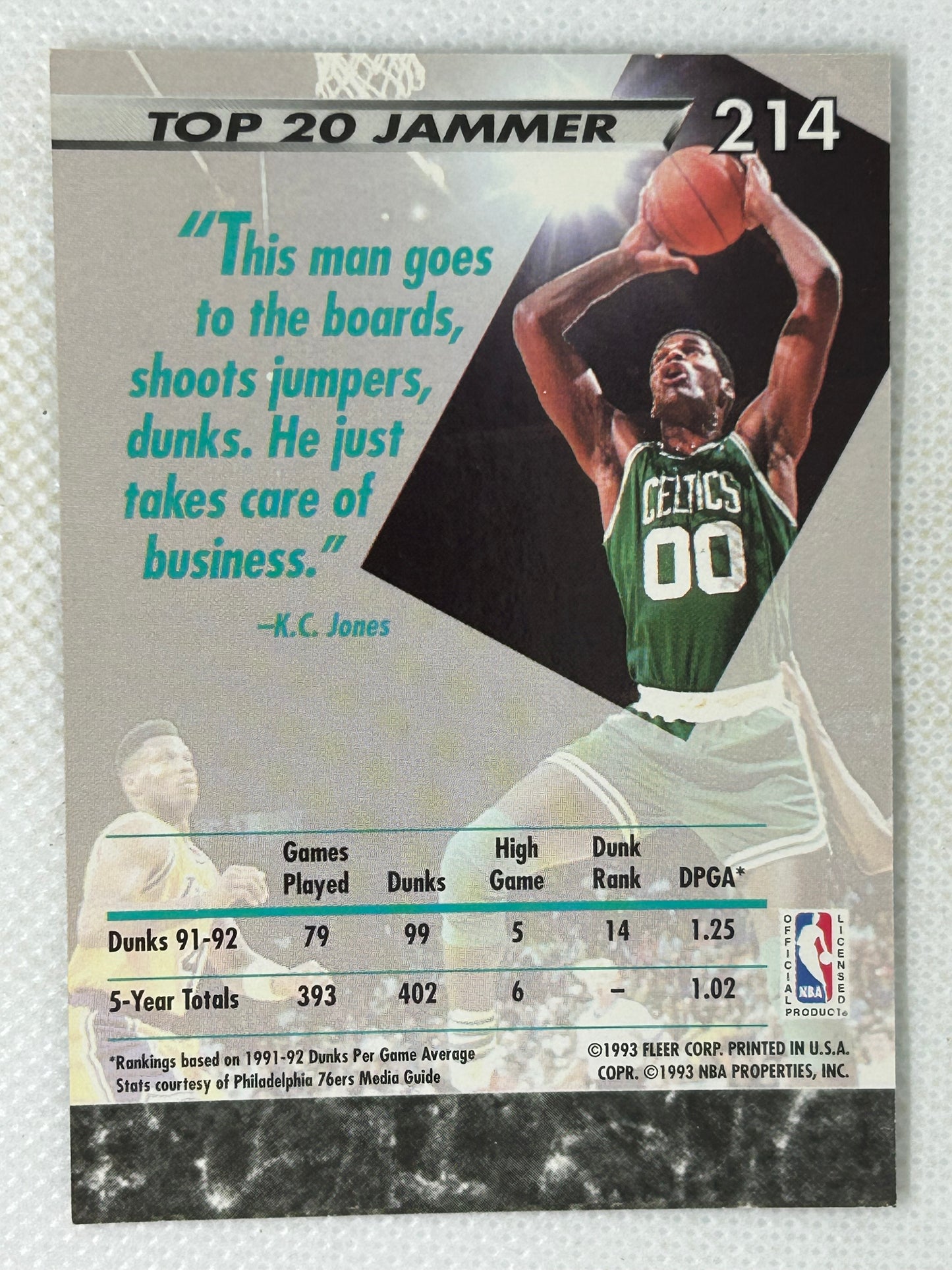 1992-93 Fleer Ultra Robert Parish #214 Boston Celtics Signed Card