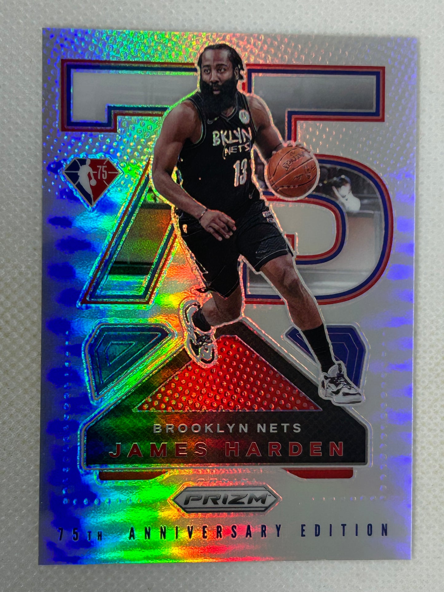 2021-22 Panini Prizm James Harden 75th Anniversary Silver #17 SSP Case Hit Brooklyn Nets