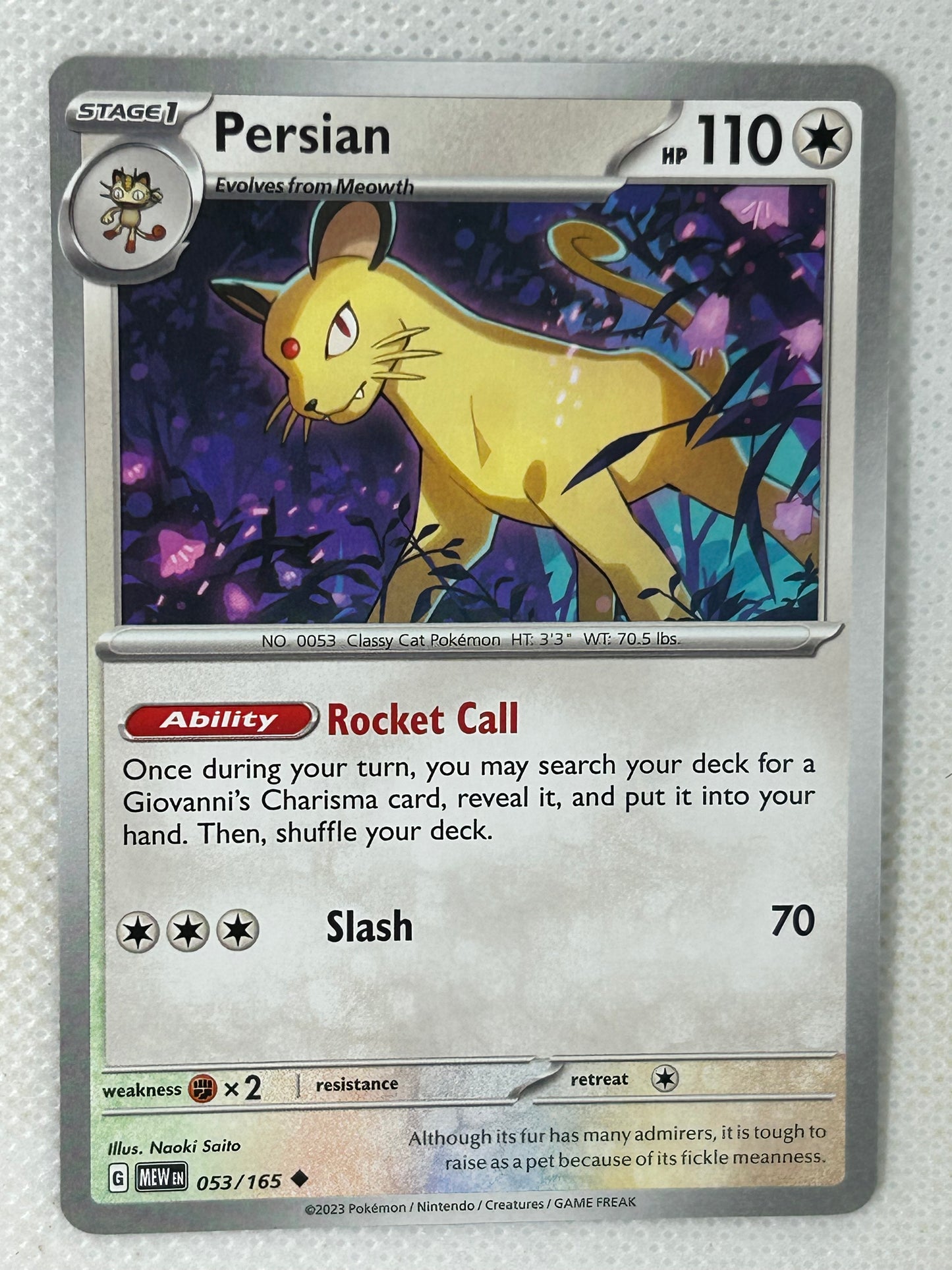 Pokémon TCG Scarlet & Violet 151 Common - Persian 053/165