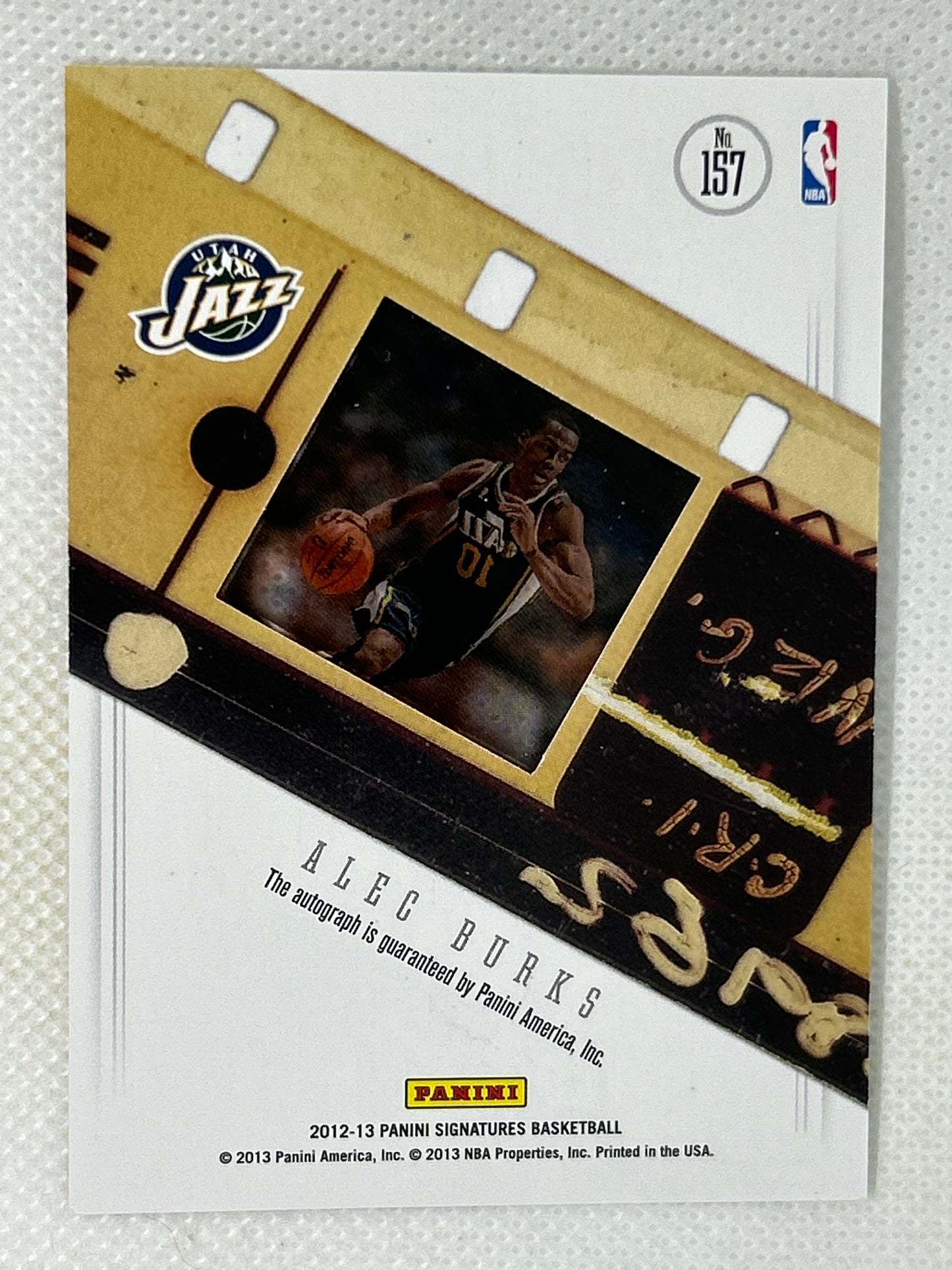 2012-13 Panini Signatures Rookie Signatures Film /49 Alec Burks #157 Utah Jazz