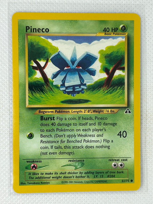 Pokemon TCG Pineco Neo Discovery 61/75 Unlimited Regular Common Card
