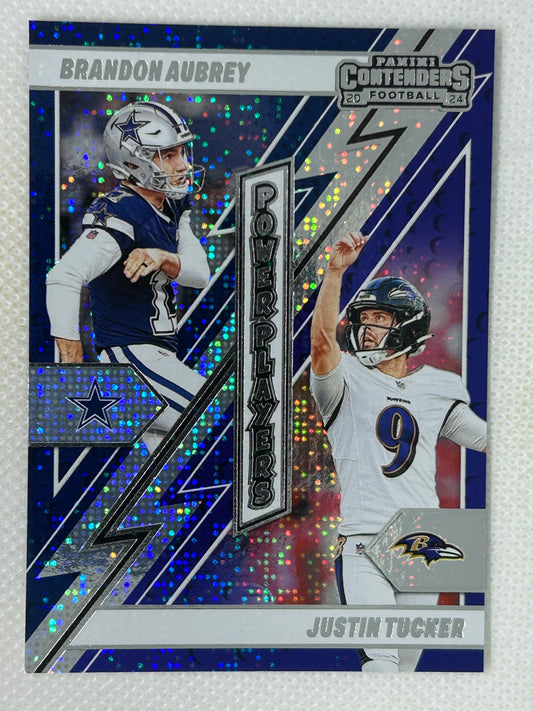 2024 Panini Contenders Brandon Aubrey Justin Tucker Power Players #20 Dallas Cowboys Baltimore Ravens