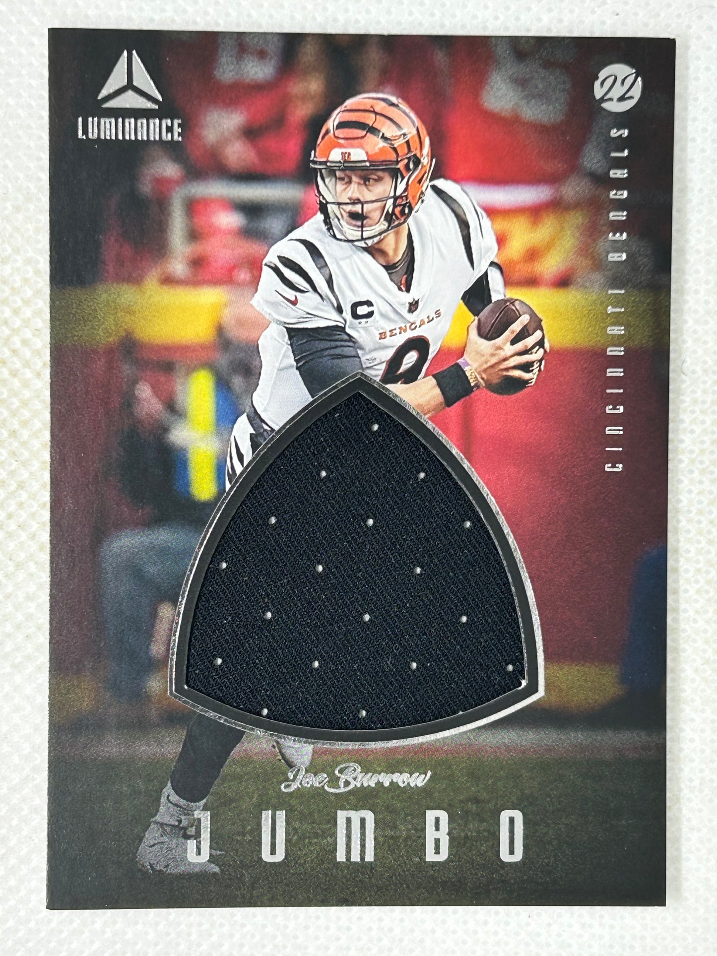 2022 Panini Luminance Jumbo Relics Joe Burrow #JMB-JBU Cincinnati Bengals