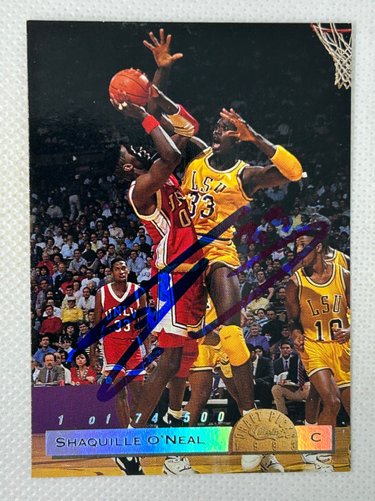 1993 Classic Draft Picks Shaquille O'Neal Rookie Limited Prints /74500 #LP9 LSU Tigers Signed Card