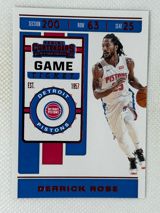 2019-20 Panini Contenders Red #28 Derrick Rose Detroit Pistons