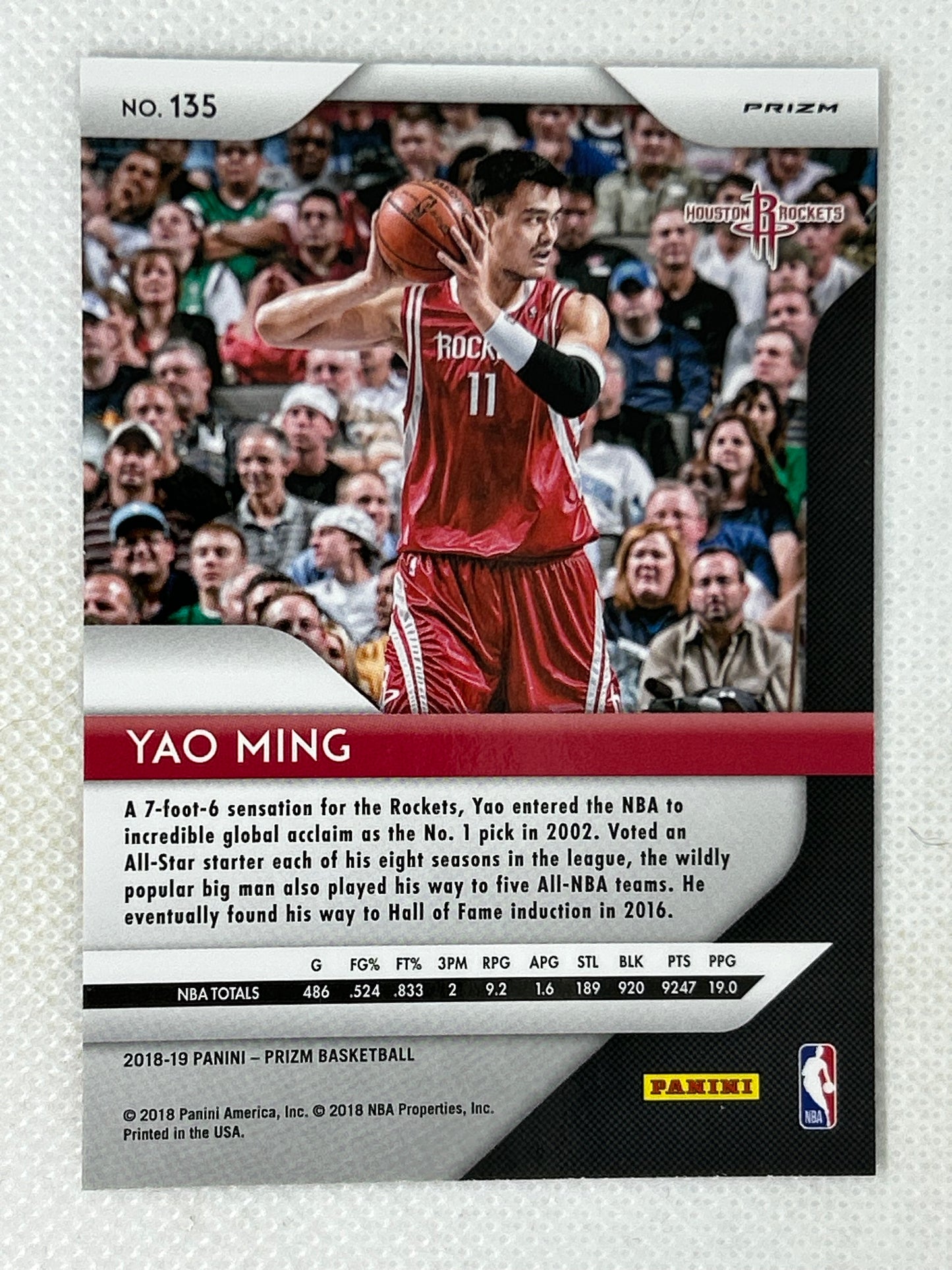 2018-19 Panini Prizm Red White & Blue #135 Yao Ming Houston Rockets