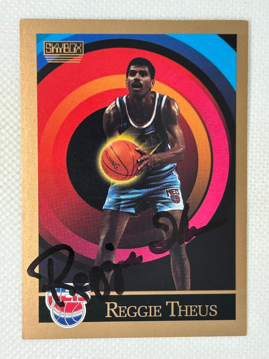1990-91 Skybox Reggie Theus #399 New Jersey Nets Signed Card