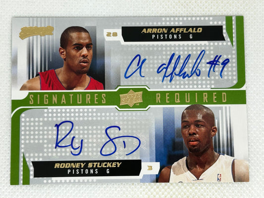2008-09 Upper Deck MVP #SR-AS Arron Afflalo / Rodney Stuckey Signatures Required Detroit Pistons