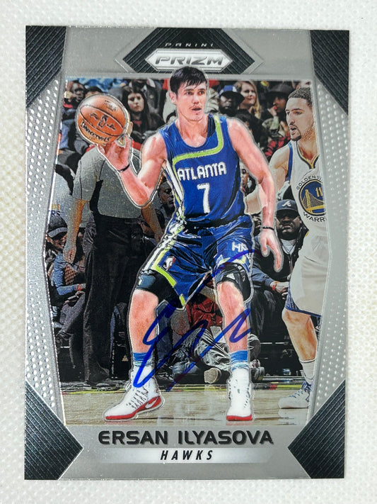 2017-18 Panini Prizm #102 Ersan Ilyasova Atlanta Hawks Signed Card