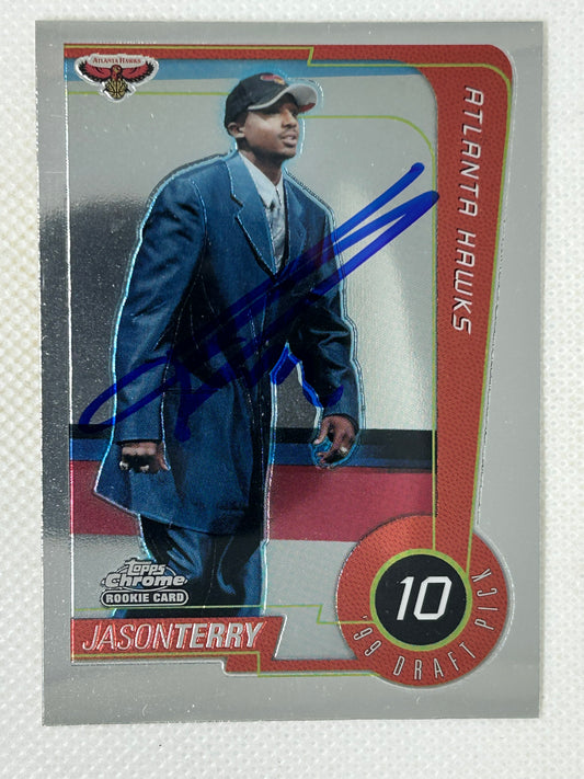 1999-00 Topps Chrome Jason Terry Rookie #111 Atlanta Hawks Signed Card