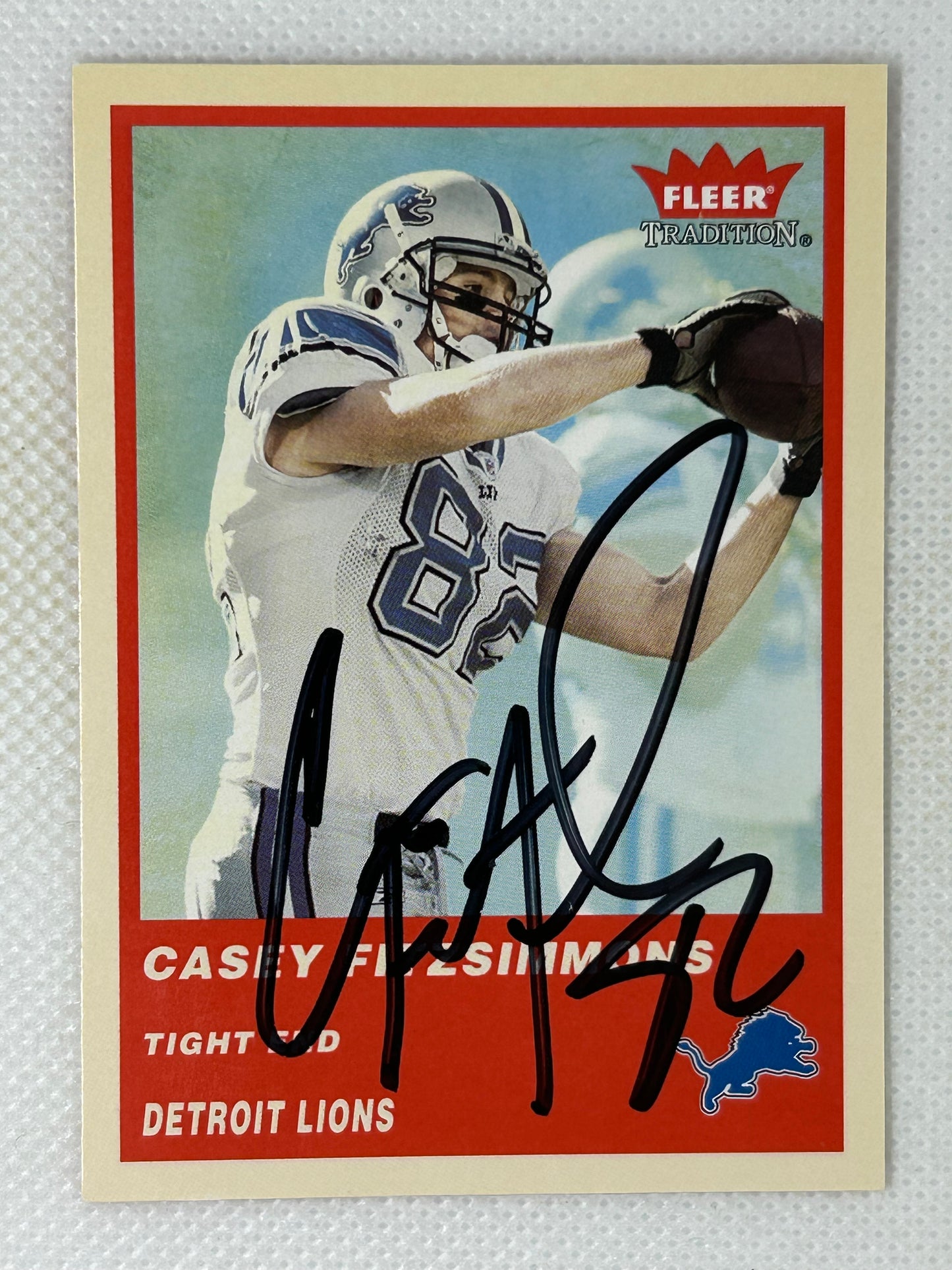 2004 Fleer Tradition Casey Fitzsimmons #170 Detroit Lions Signed Card